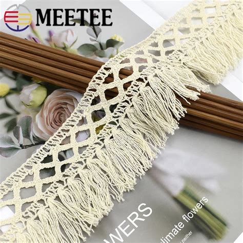 Meters Meetee Cm Cotton Tassel Lace Trim Fabric Fringe Ribbon