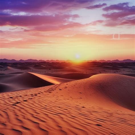 Premium AI Image | sunset on the sand dunes