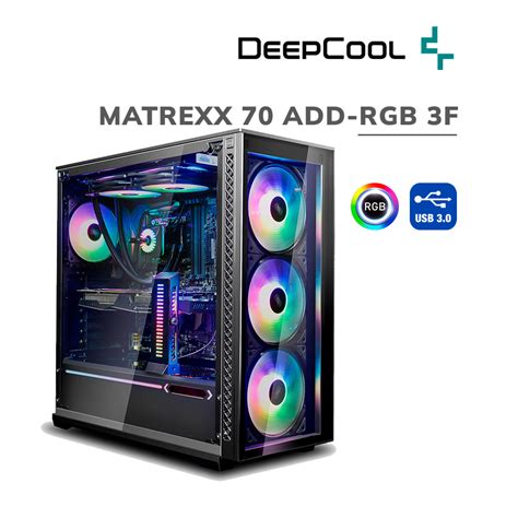 Case DeepCool Matrexx 70 ADD-RGB 3F (DP-ATX-MATREXX70-BKG0P-3F) Sin ...