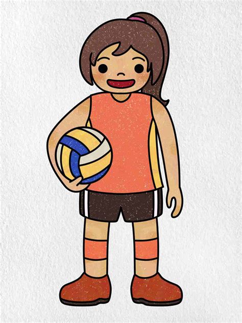 Easy Volleyball Player Drawing - HelloArtsy