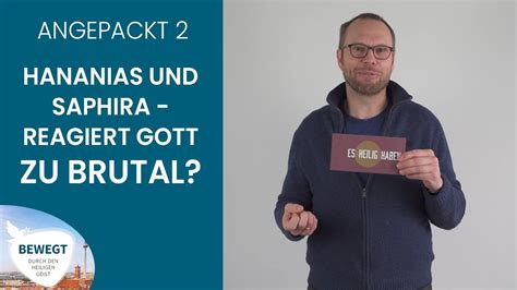 Hananias Und Saphira Reagiert Gott Zu Brutal Schwierige