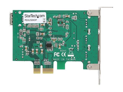 Startech Pexusb4dp 4 Port Pci Express Low Profile High Speed Usb Card