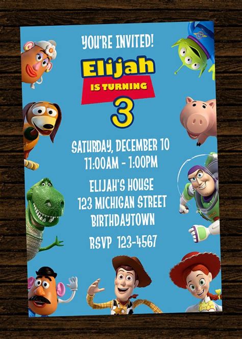 Toy Story Birthday Invitations Template Free