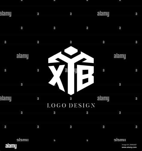 Initial Xb Logo Hexagon Shape Geometric Style Vector Graphic Stock