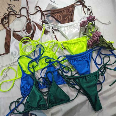 Custom Bikini Set Luxury Swimwear Girl Swimsuit Extreme Sexy Hot Silk