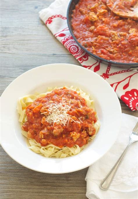 Hearty Pasta Sauce with Homemade Noodles - Oh So Delicioso