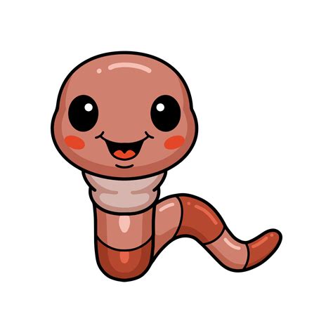 Cute little worm cartoon character 13058954 Vector Art at Vecteezy