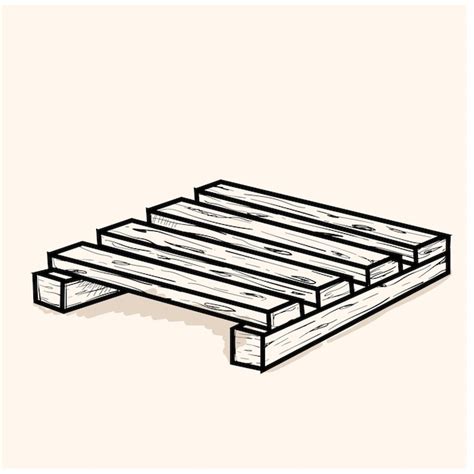 Premium Vector Wooden Pallet Cartoon Vector And Illustration Black