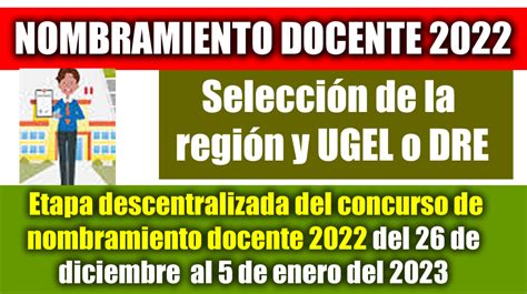 Aplicativo Para Selección De Región Dre Ugel Para La Etapa Descentralizada Del Concurso De