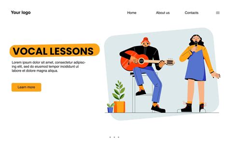 Vocal Lessons Web Banner Of Music School Courses 13530847 Vector Art