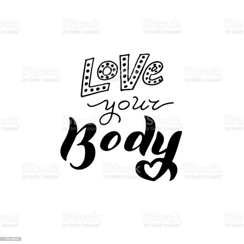 Love Your Body Quote Body Positive Modern Poster Vector Eps 10 Stock Illustration Download