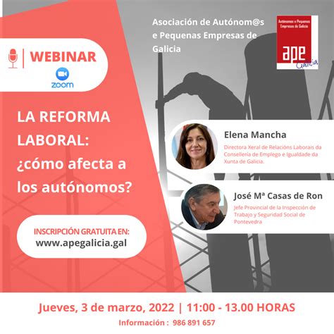 Webinar A REFORMA LABORAL COMO AFECTA AOS AUTÓNOMOS