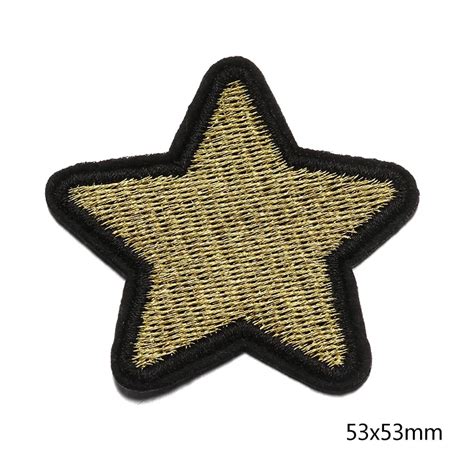 1pc Patches For Clothing Gold Star Embroidered Badge Iron Patches For