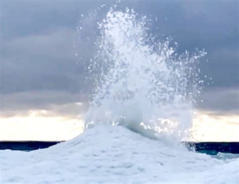 The Weather Network - VIDEO: Stunning 'ice volcano' captured on Lake Superior