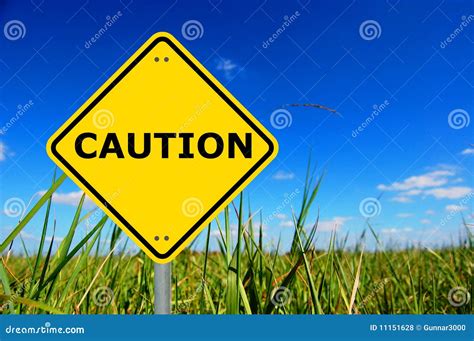 Yellow caution sign stock photo. Image of attention, copyspace - 11151628