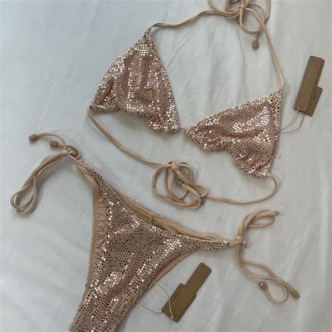 Skims Swim Skims Sequin Glitter Shimmer Shiny Bikini Swim Set