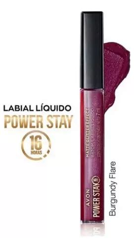 Labial Liquido Powerstay Avon Intransfe Mate Efecto Glitter Acabado