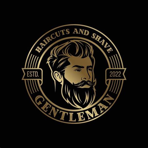 Beard Logo Vector Illustration Barbershop Logo Template Haircut Men