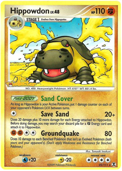 Hippowdon Platinum Rising Rivals Pokemon Card