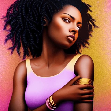 Melanin Brown Skinned Woman Big Curls Hero Digital Bracelets · Creative