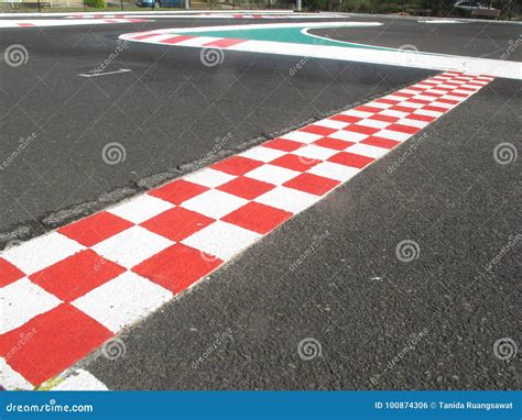 Finish Line in Finish Racetrack, Red and White Color Stock Photo - Image of racetrack, driver ...