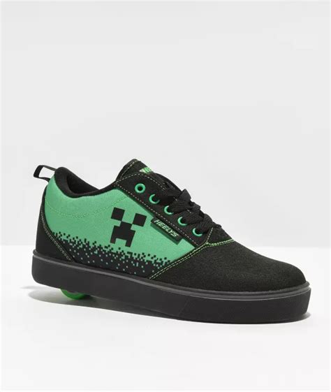 Heelys X Minecraft Spray Pro 20 Green Black Shoes