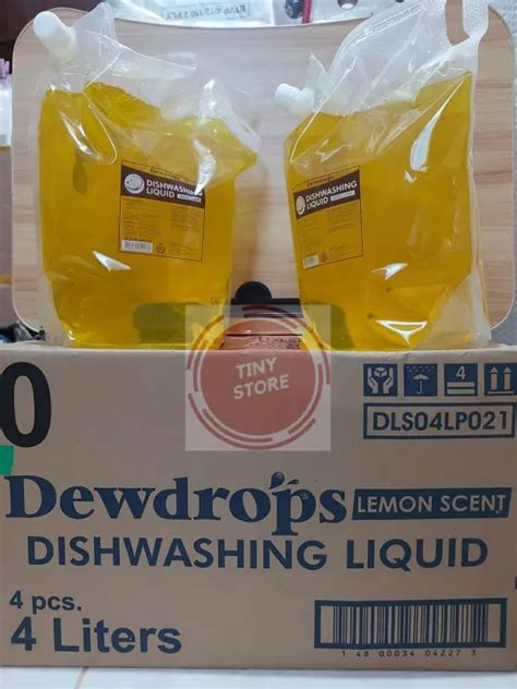 Dewdrops Dishwashing Liquid Lemon Scent 4 Liters 4 Pcs Lazada PH