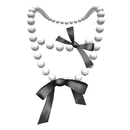 Shiny Elegant Pearls Necklace W Black Bows Roblox