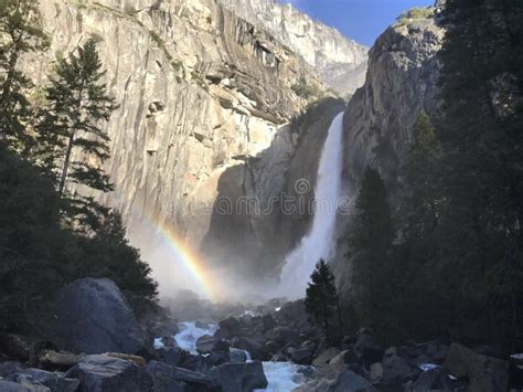 Yosemite Falls with Rainbow in Yosemite Falls with Rainbow in Yosemite ...