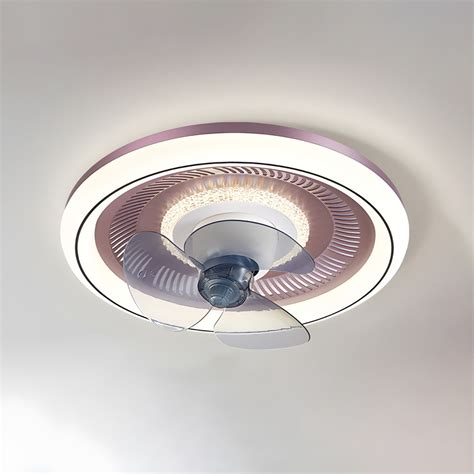 Metal Round Ceiling Fan Light Modern Style Led Ceiling Mounted Light