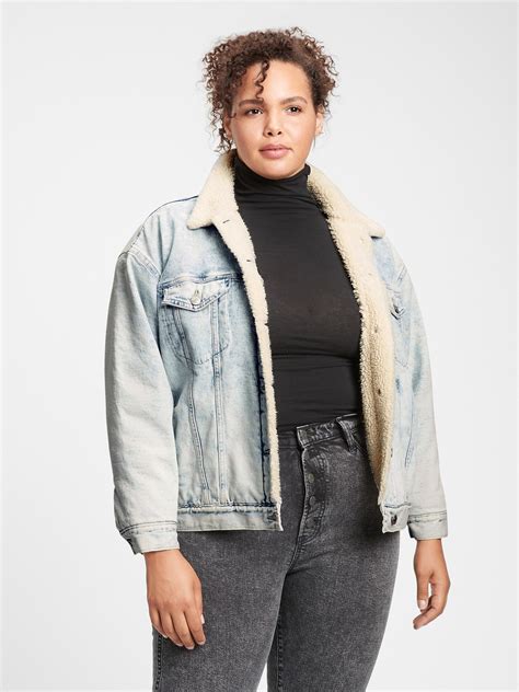 Oversized Sherpa Lined Icon Denim Jacket Gap Factory