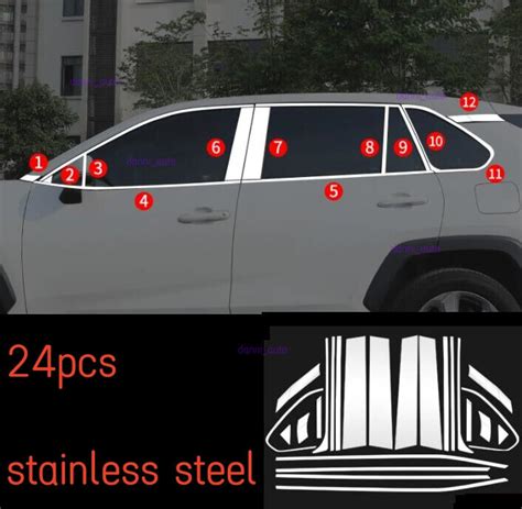 For Toyota Rav Stainless Steel Full Window Center Pillar