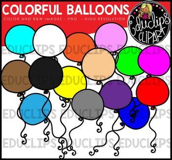 Colorful Balloons Clip Art Set Educlips Clipart By Educlips Clip Art