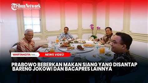 Prabowo Beberkan Makan Siang Yang Disantap Bareng Jokowi Dan Bacapres