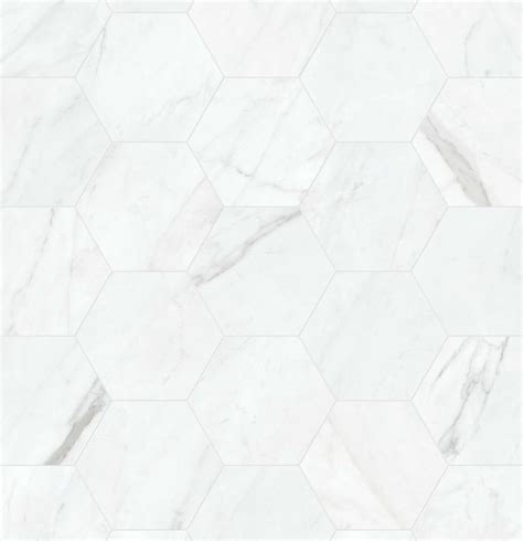 Satori Regent Carrara Nevoso Hexagon 8 In X 10 In Matte Porcelain Floor And Wall Tile Marble