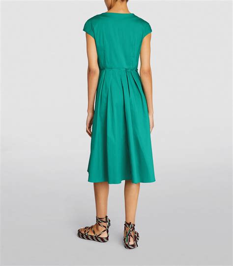 Womens Weekend Max Mara Green Pleated Midi Dress Harrods Uk