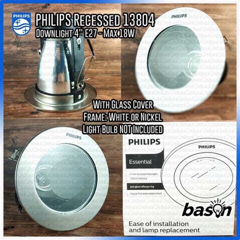 Jual Philips Downlight 13804 Glass Recessed Rumah Lampu 4 Dengan Kaca