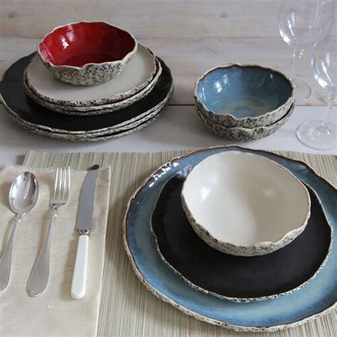 Rustic Dinnerware Set Handmade Ceramics Stoneware Dinner Etsy