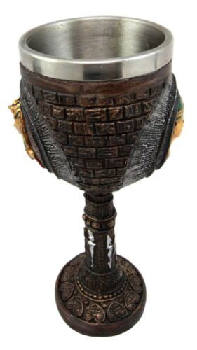 Ebros Egyptian Pharaoh King Tut And Queen Nefertiti Wine Goblet Chalice