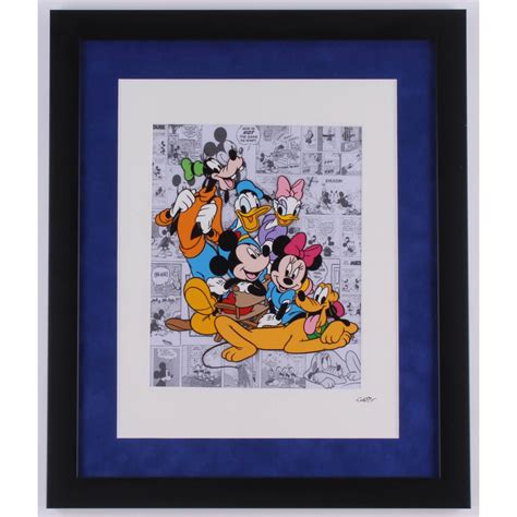 Walt Disneys Disney Characters 16x19 Custom Framed Hand Painted