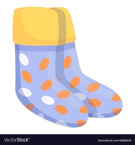 Dotted Stockings Icon Cartoon Winter Sock Vector Image