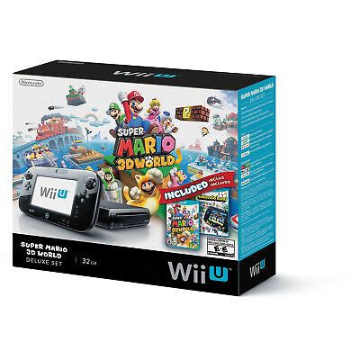 NEW Nintendo Wii U Deluxe Set Super Mario 3D World Nintendo Land Bundle