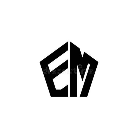 Em Logo Monogram Geometric Shape Style Stock Vector Illustration Of