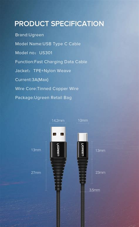 Ugreen Usb Type C Cable 3a Fast Charger Usb C Data Cable — Electrobest