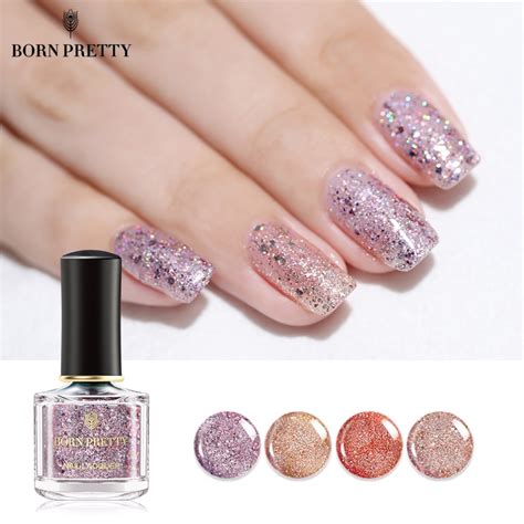 Aliexpress Buy Born Pretty Holographic Rose Gold Nail Polish Ml