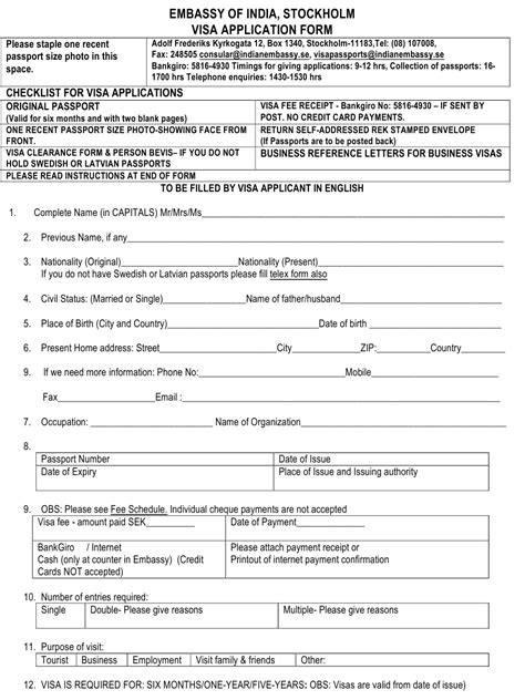 Indian Passport Application Form Usa Guidelines Printable Form 2024