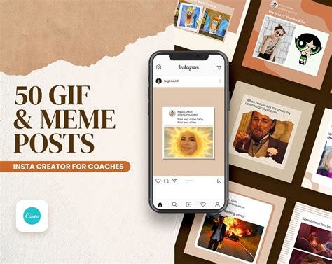 gif meme posts canva templates easy  edit increase instagram