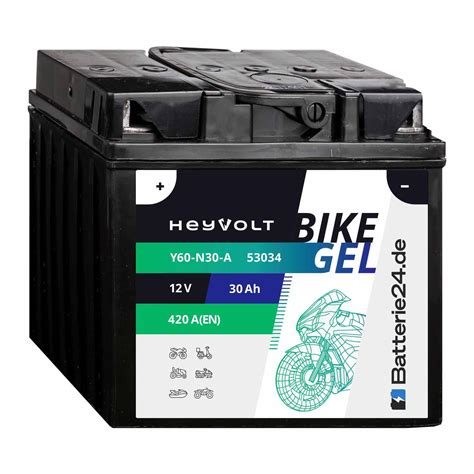 Heyvolt Bike Gel Motorradbatterie Y N A V Ah Batterie De