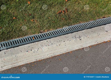 Kerbside And Rainwater Drainage System In A Park Stock Image Image Of