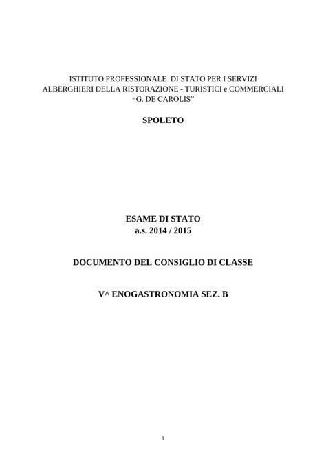 Pdf Esame Di Stato A S Documento Del Schema Di